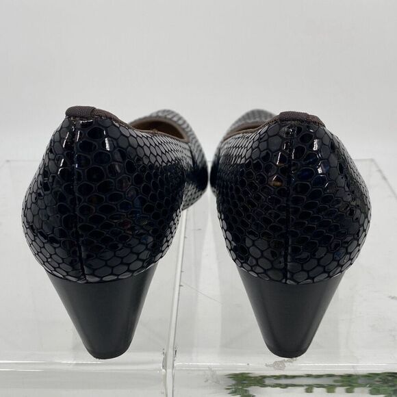 Ara Ladies Slip-On  Crocodile Low Heel Comfort Pump Brown New US Size‎ 8.5 - Picture 5 of 14
